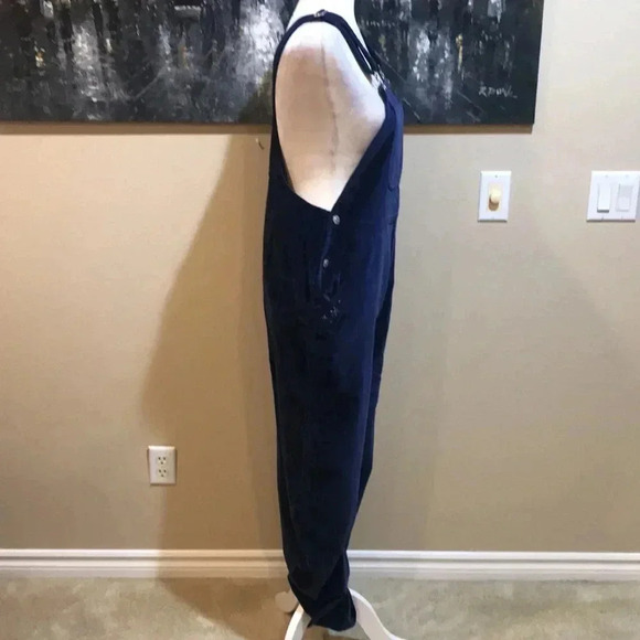 Blue Velvet 100% Cotton 5 Pocket Overalls Snow Flakes Embellishments-Size L - Picture 3 of 14